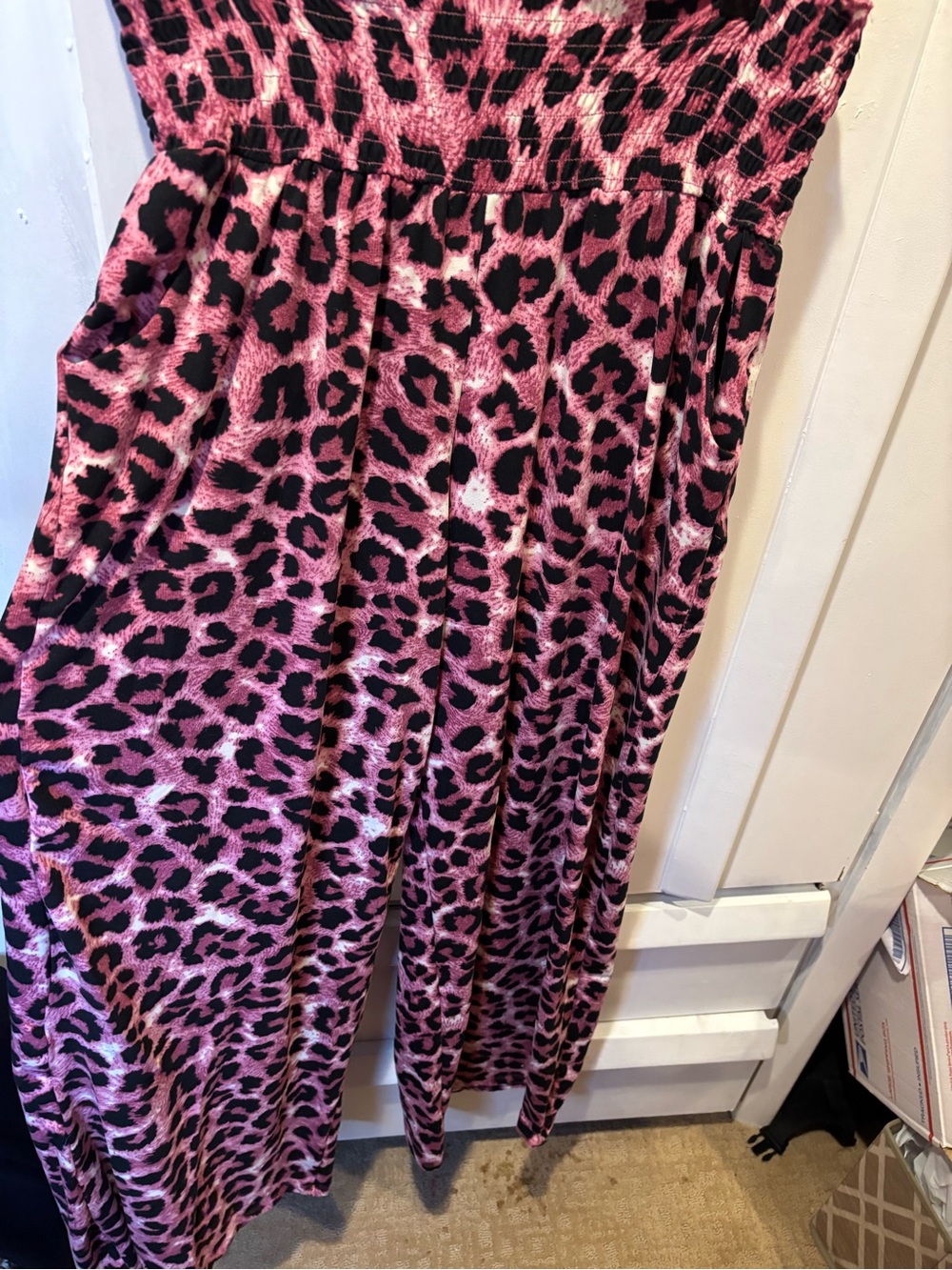 Zenana Outfitters Pink and Black Leopard Print wide leg pants